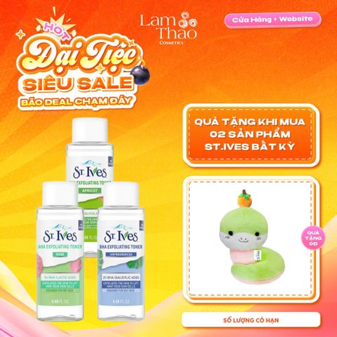  [TẶNG TÚI MỸ PHẨM] [MUA 2 SP ST.IVES BẤT KỲ TẶNG 01 GẤU BÔNG] Nước Hoa Hồng Tấy Tế Bào Chết Và Cấp Ẩm St.Ives Toner 