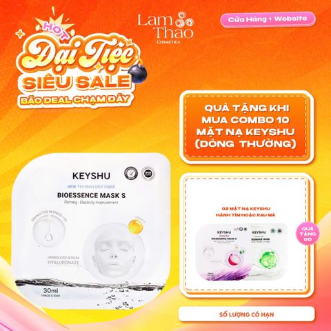  [MUA 10 MASK KEYSHU DÒNG THƯỜNG TẶNG 02 MASK KEYSHU] Mặt Nạ Hỗ Trợ Nâng Cơ Keyshu New Technology Fiber Bioessence Mask S 