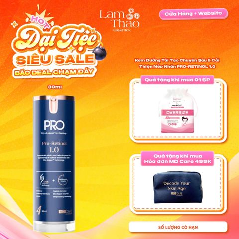  [TẶNG BTT BEFOU OVERSIZE 50 MIẾNG] [HĐ MD CARE 499K TẶNG 01 TÚI DA] Kem Dưỡng Làm Sáng & Cải Thiện Nếp Nhăn MD CARE Pro-Retinol 1.0 