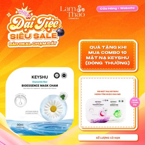  [MUA 10 MASK KEYSHU DÒNG THƯỜNG TẶNG 02 MASK KEYSHU] Mặt Nạ Cúc La Mã Cấp Ẩm Phục Hồi Da Keyshu Chamomile Fiber Bioessence Mask Cham 