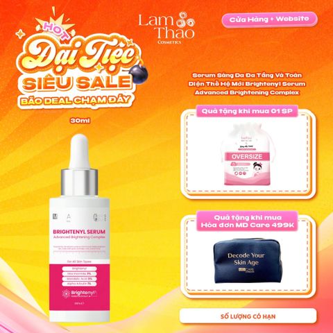  [TẶNG BTT BEFOU OVERSIZE 50 MIẾNG] [HĐ MD CARE 499K TẶNG 01 TÚI DA] Tinh Chất Làm Sáng Da Đa Tầng MD Care Brightenyl Serum Advanced Brightening Complex 