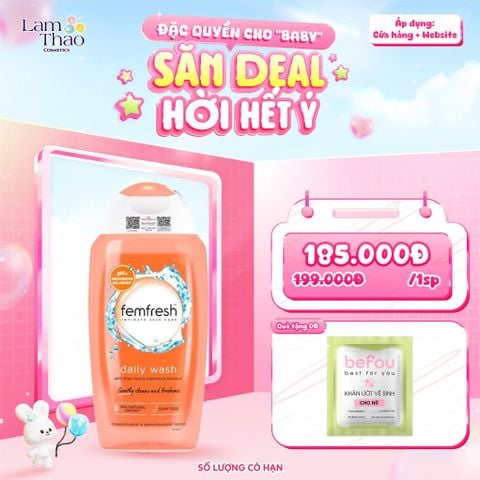  [MUA SIZE 250ML TẶNG KHĂN LVK BEFOU BỊCH 10 MIẾNG] Dung Dịch Vệ Sinh Phụ Nữ Cao Cấp Femfresh Daily Intimate Wash 