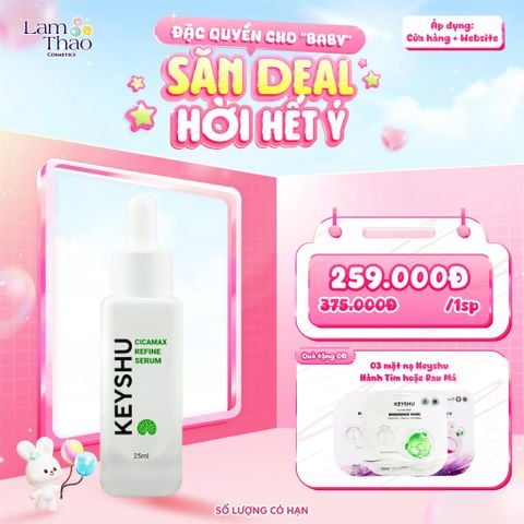  [MUA 1 TẶNG 3 MẶT NẠ KEYSHU NGẪU NHIÊN] Tinh Chất Hỗ Trợ Làm Dịu Da, Hỗ Trợ Ngừa Lão Hóa Keyshu Cicamax Refine Serum 