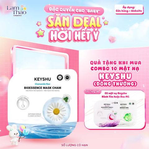  [MUA 10 MASK KEYSHU DÒNG THƯỜNG TẶNG 02 MASK KEYSHU] Mặt Nạ Cúc La Mã Cấp Ẩm Phục Hồi Da Keyshu Chamomile Fiber Bioessence Mask Cham 
