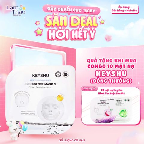  [MUA 10 MASK KEYSHU DÒNG THƯỜNG TẶNG 02 MASK KEYSHU] Mặt Nạ Hỗ Trợ Nâng Cơ Keyshu New Technology Fiber Bioessence Mask S 