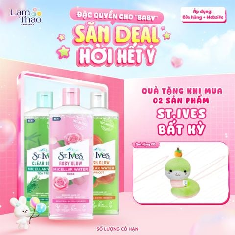  [TẶNG TÚI MỸ PHẨM] [MUA 2 SP ST.IVES BẤT KỲ TẶNG 01 GẤU BÔNG] Nước Tẩy Trang ST.Ives Micellar Water 