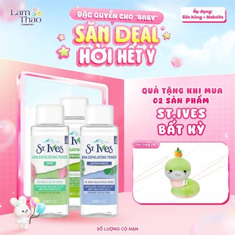  [TẶNG TÚI MỸ PHẨM] [MUA 2 SP ST.IVES BẤT KỲ TẶNG 01 GẤU BÔNG] Nước Hoa Hồng Tấy Tế Bào Chết Và Cấp Ẩm St.Ives Toner 
