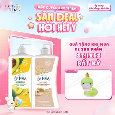  [MUA 2 SP ST.IVES BẤT KỲ TẶNG 01 GẤU BÔNG] Sữa Dưỡng Thể Toàn Thân ST.Ives Body Lotion 