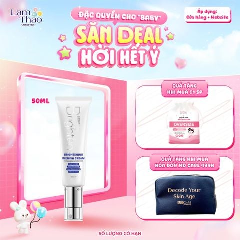  [TẶNG BTT BEFOU 50 MIẾNG][MUA HĐ MD CARE 499K TẶNG 01 TÚI DA ĐỰNG MỸ PHẨM] Kem Dưỡng Sáng Da Chuyên Biệt MD CARE Brightening Blemish Cream 