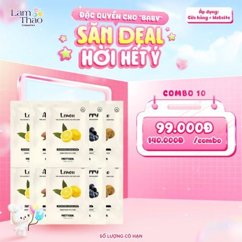  [COMBO 10 NẠ PRETTY SKIN GIÁ SỐC] Mặt Nạ Dưỡng Da Pretty Skin Total Solution Essential Sheet Mask 