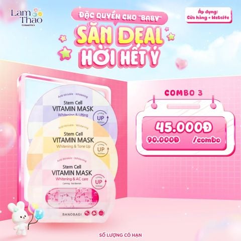  Mặt Nạ Dưỡng Da Dưỡng Sáng Banobagi Stem Cell Vitamin Mask 
