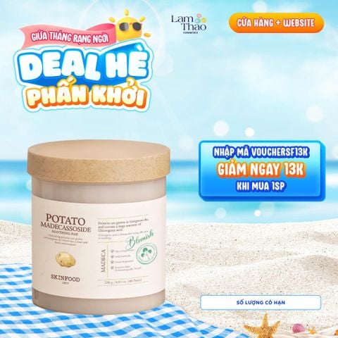  Toner Pad Làm Dịu Và Sáng Da Khoai Tây Madecassoside Skinfood Potato Madecassoside Soothing Pad 