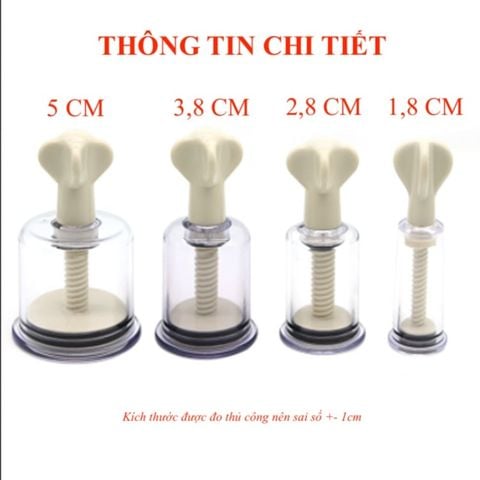 Bộ dụng cụ Hút đầu ti bằng nhựa - Đồ chơi BDSM cơ bản Màu Trắng [SET 2 CÁI]