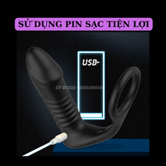 Máy Massage Tuyến Tiền Liệt  – Co Dãn & Rung Mạnh, Chống Nước, Silicone Cao Cấp