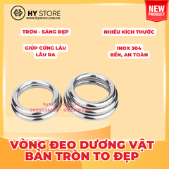 Vòng đeo dương vật bằng inox 304, loại vòng đơn bảng tròn to đẹp [10mm]