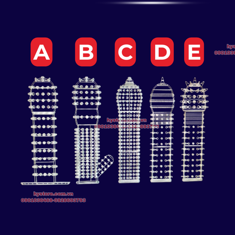 Bao đôn dên gai nổi siêu mềm MELEON – Tăng kích thích, kéo dài thời gian (5 mẫu A–E)