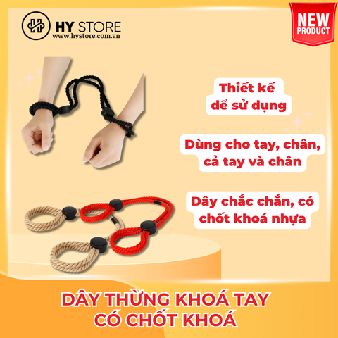 Dây trói tay chân BDSM – Dây thừng mềm điều chỉnh nút