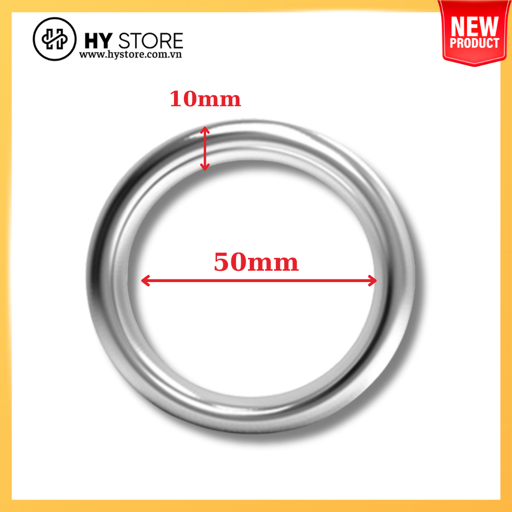 Vòng đeo dương vật bằng inox 304, loại vòng đơn bảng tròn to đẹp [10mm]