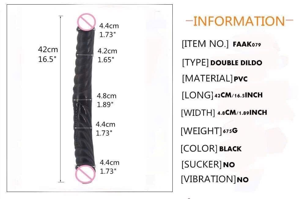 Dương vật giả silicone cao cấp, loại 2 đầu màu đen, nhiều size