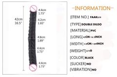 Dương vật giả silicone cao cấp, loại 2 đầu màu đen, nhiều size