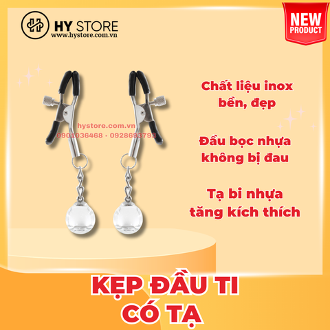 Kẹp Vú/Kẹp Đầu Ti Có Gắn Bi