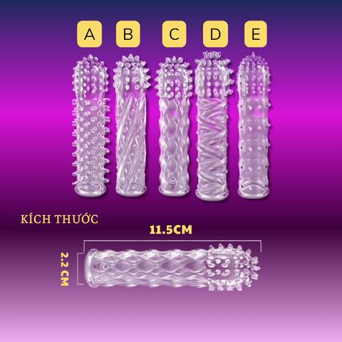 Bao đôn dên gai nổi siêu mềm MELEON – Tăng kích thích, kéo dài thời gian (5 mẫu A–E)