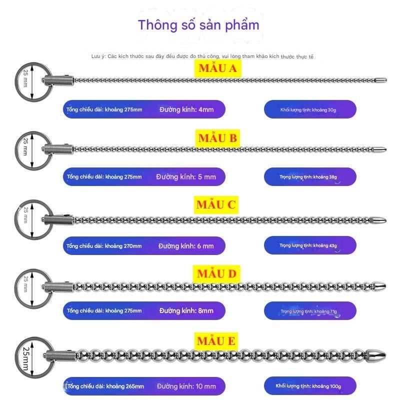 Que Sounding, Thông Tiểu inox 304, Đầu Bo Tròn/ Giọt Nước  - Kích thích Niệu Đạo, Đồ Chơi BDSM