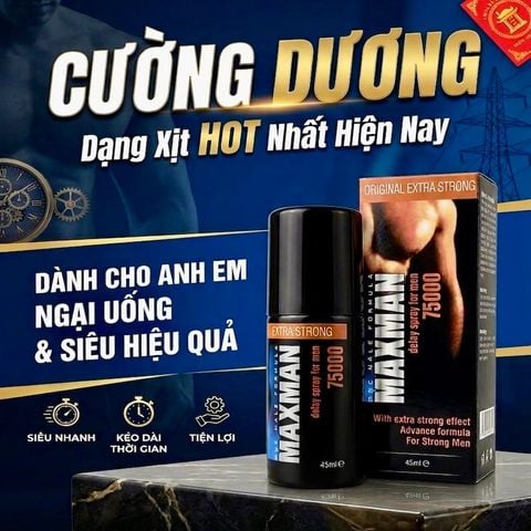 Chai xịt kéo dài thời gian quan hệ MAXMAN Delay Spray 75000 – Extra Strong 45ml
