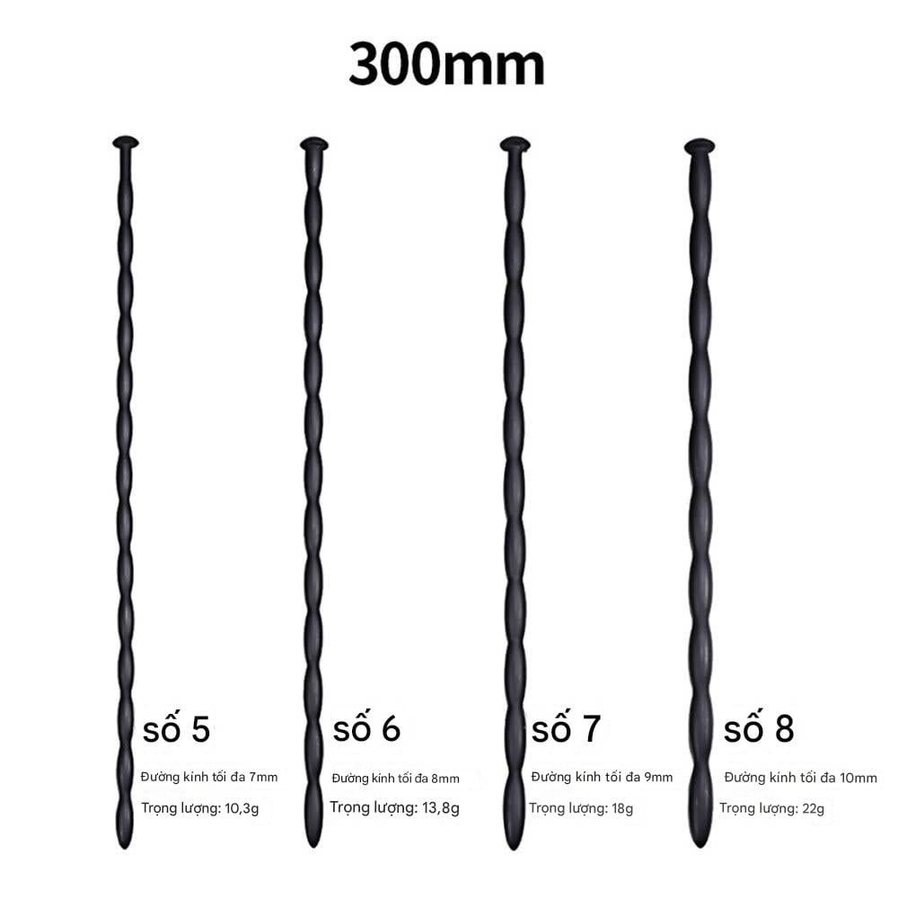 Que Sounding/kích thích niệu đạo, loại silicone xoắn mềm-dẻo thích hợp cho Người mới tập [Dài 30cm - nhiều size]