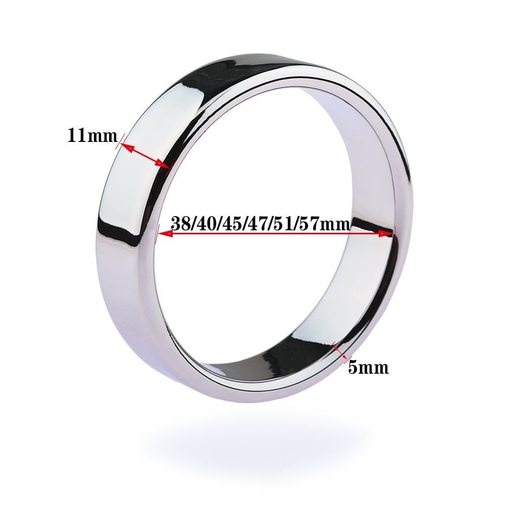 Vòng Đeo Dương Vật Inox Cao Cấp – Cock Ring Kim Loại Nam Giới - Mẫu Dẹp 11mm