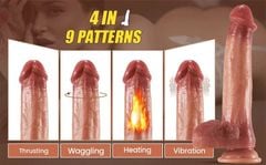 [22*4cm] Dương vật giả cao cấp với combo tính năng: Rung - Thụt - Toả nhiệt.