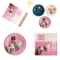 Bao cao su SO - 4 IN 1 LONG SHOCK,siêu mỏng kéo dài thời gian - Hộp 12 cái