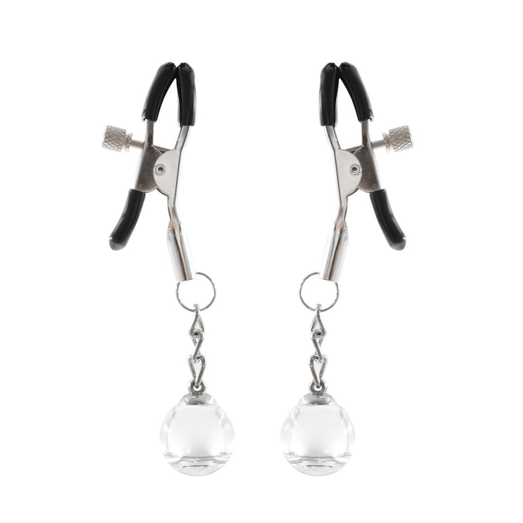 Kẹp Vú/Kẹp Đầu Ngực BDSM Điều Chỉnh Lực Kẹp – Tăng Kích Thích Với Lục Lạc Hoặc Bi Pha Lê