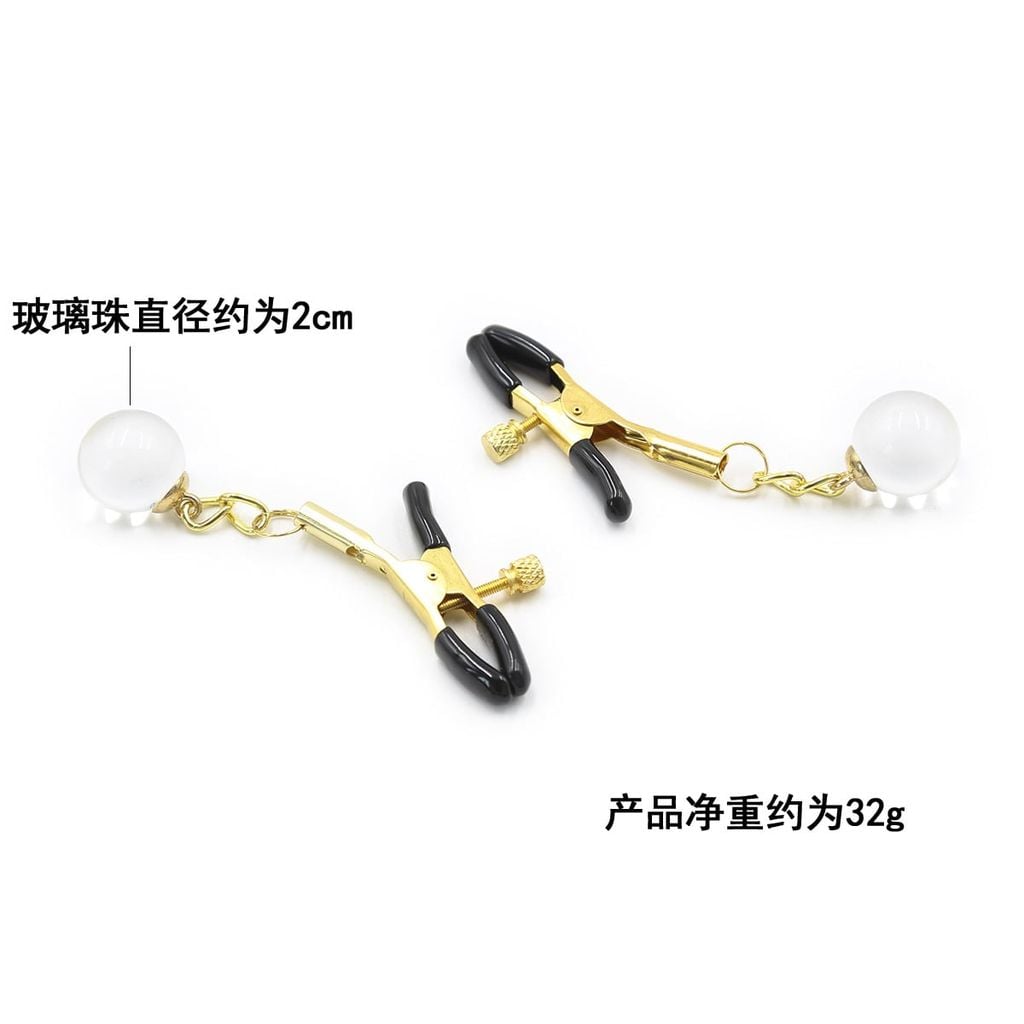 Kẹp Vú/Kẹp Đầu Ngực BDSM Điều Chỉnh Lực Kẹp – Tăng Kích Thích Với Lục Lạc Hoặc Bi Pha Lê