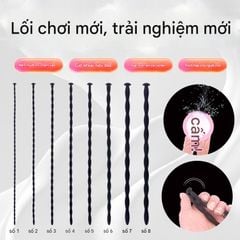 Que Sounding/kích thích niệu đạo, loại silicone xoắn mềm-dẻo thích hợp cho Người mới tập [Dài 30cm - nhiều size]