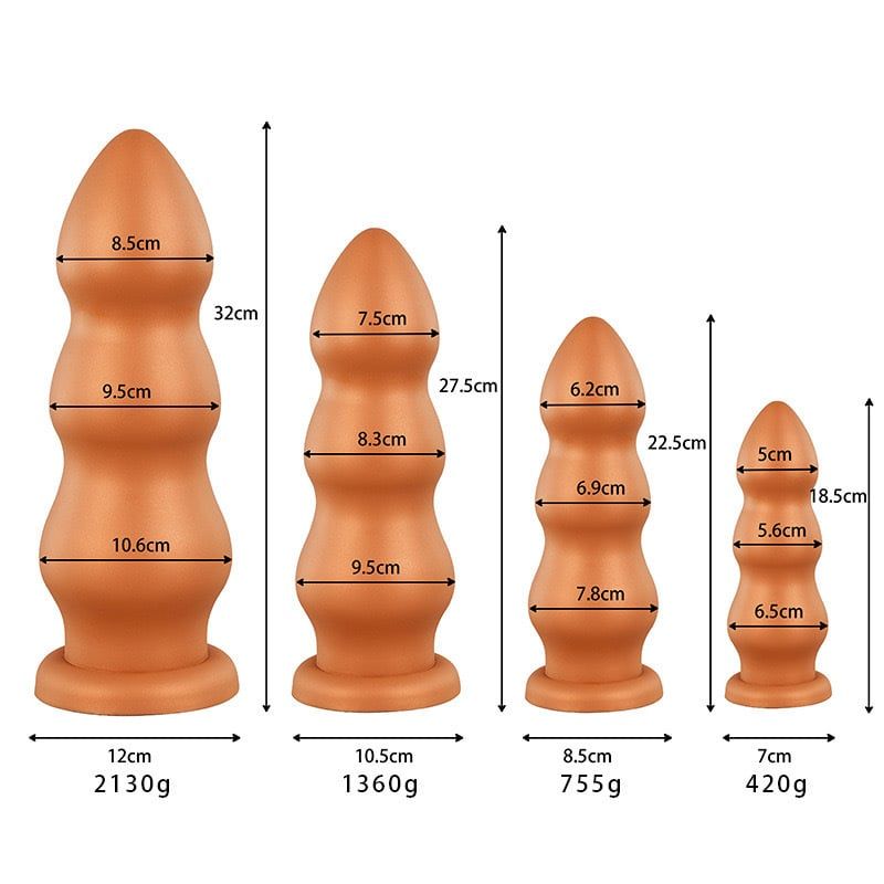 Dildo/Butt Plug Bi Tầng Silicone Cao Cấp Nhiều Size
