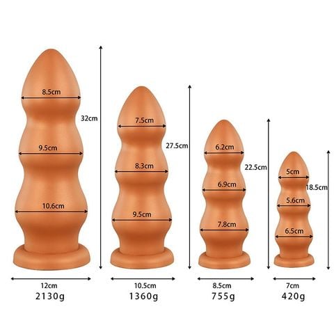 Dildo/Butt Plug Bi Tầng Silicone Cao Cấp Nhiều Size