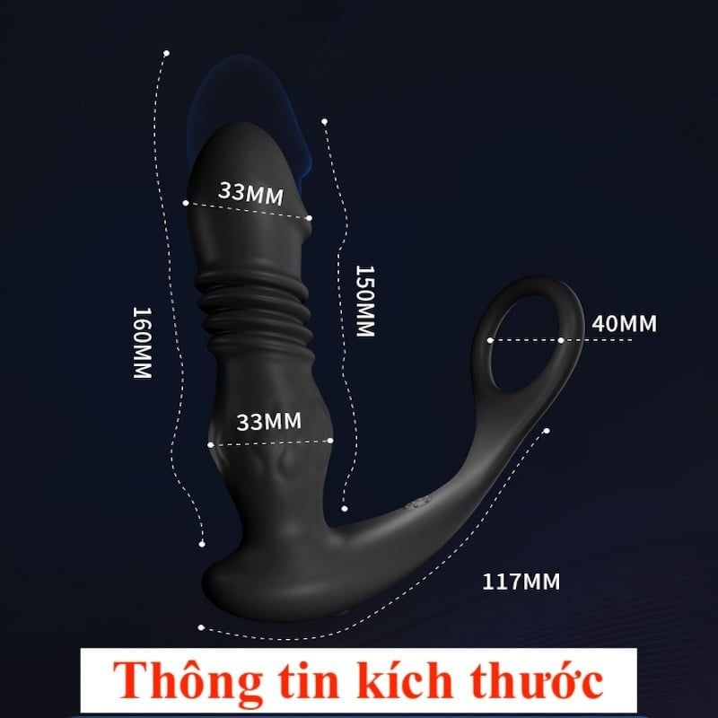 Máy Massage Tuyến Tiền Liệt  – Co Dãn & Rung Mạnh, Chống Nước, Silicone Cao Cấp