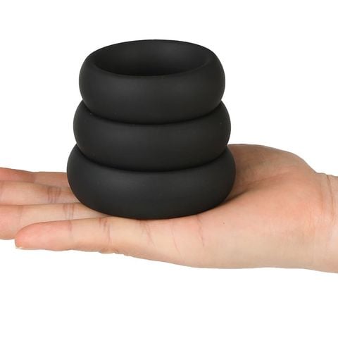 Vòng đeo dương vật Silicone cao cấp – Set 3 size (40/45/50) kéo dài thời gian