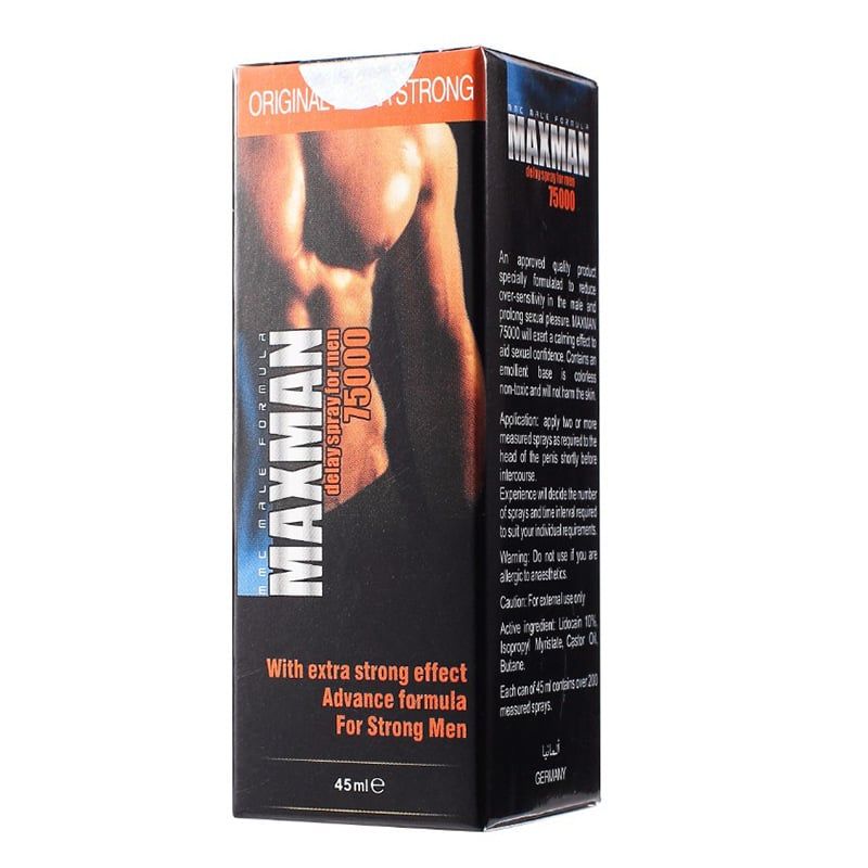 Chai xịt kéo dài thời gian quan hệ MAXMAN Delay Spray 75000 – Extra Strong 45ml
