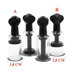 Bộ dụng cụ Hút đầu ti bằng nhựa - Đồ chơi BDSM cơ bản Màu Đen [SET 2 CÁI]