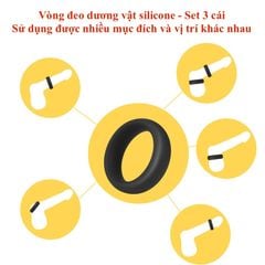 Vòng đeo dương vật Silicone cao cấp – Set 3 size (40/45/50) kéo dài thời gian