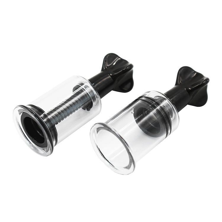 Bộ dụng cụ Hút đầu ti bằng nhựa - Đồ chơi BDSM cơ bản Màu Đen [SET 2 CÁI]