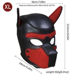 Mặt nạ hoá trang Đầu chó -Dog Mask Pup Play Hood Cosplay Da PU Cao Cấp
