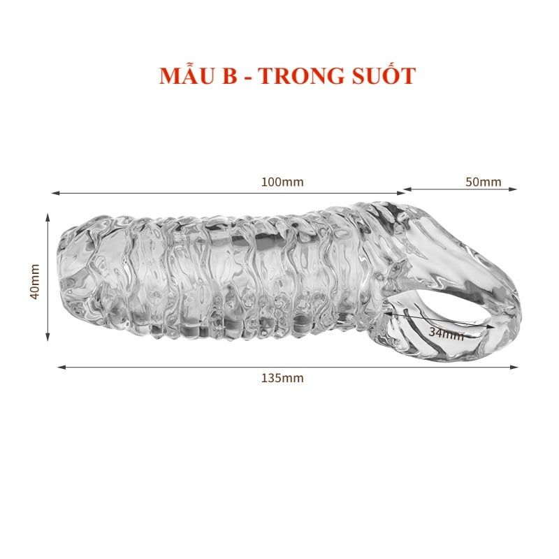 Bao Cao Su Đôn Silicone Tăng Kích Thước và Cảm Giác - Có Vòng Chống Truợt