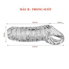 Bao Cao Su Đôn Silicone Tăng Kích Thước và Cảm Giác - Có Vòng Chống Truợt