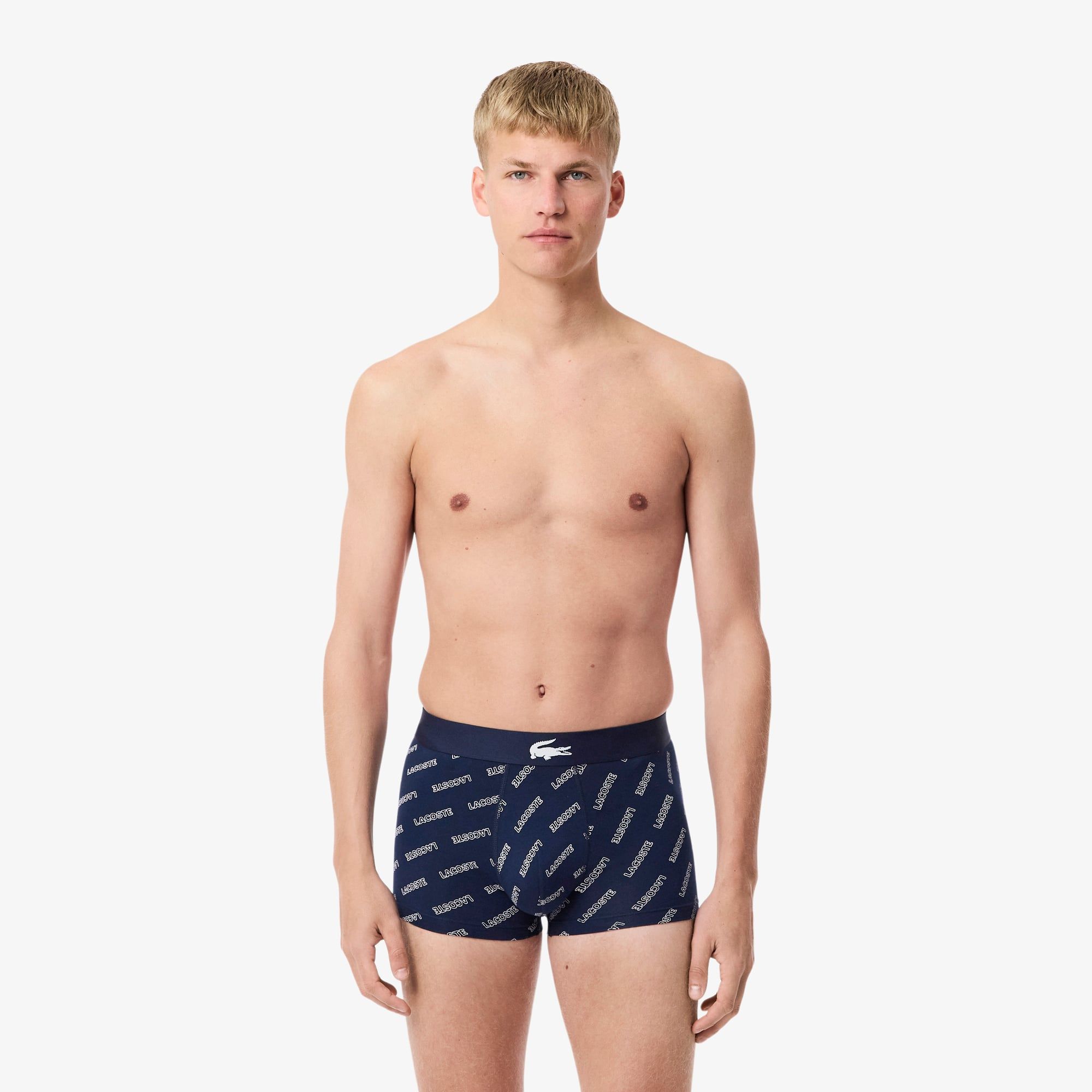 Bộ 3 Quần Lót Trunk Lacoste Nam Chất Liệu Cotton Co Giãn