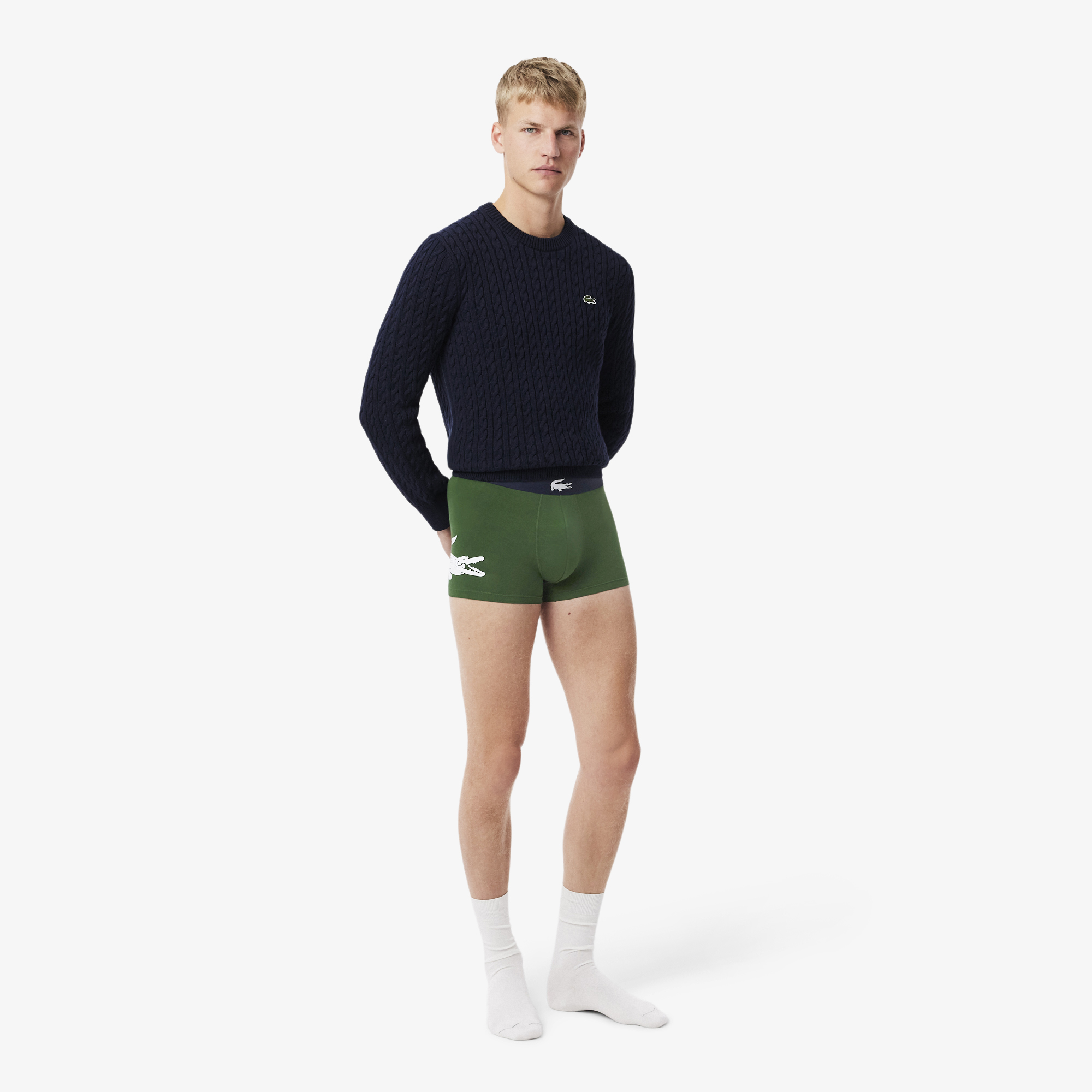 Bộ 3 Quần Lót Trunk Lacoste Nam Chất Liệu Cotton Co Giãn