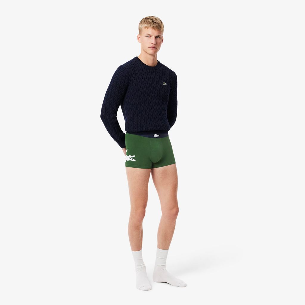 Bộ 3 Quần Lót Trunk Lacoste Nam Chất Liệu Cotton Co Giãn