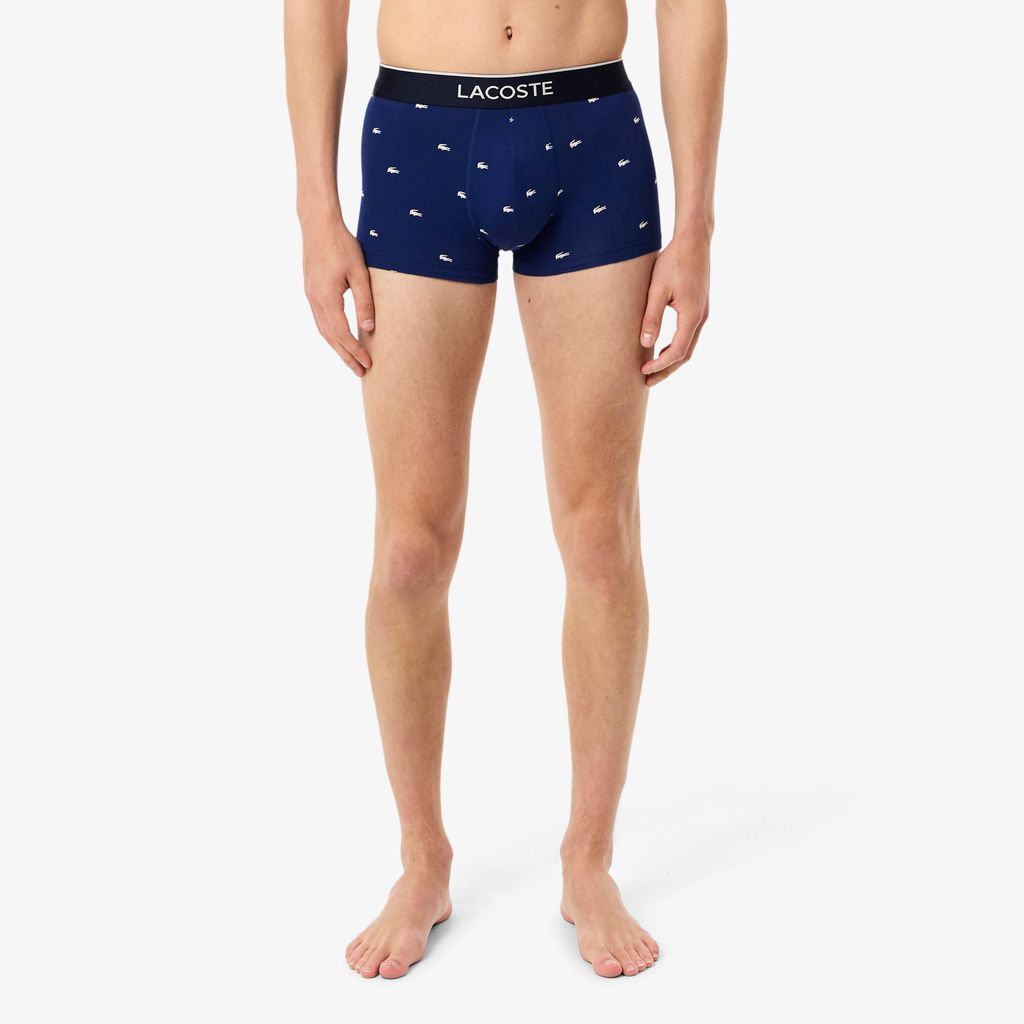 Bộ 3 Quần Lót Trunk Lacoste Nam Co Giãn Họa Tiết In